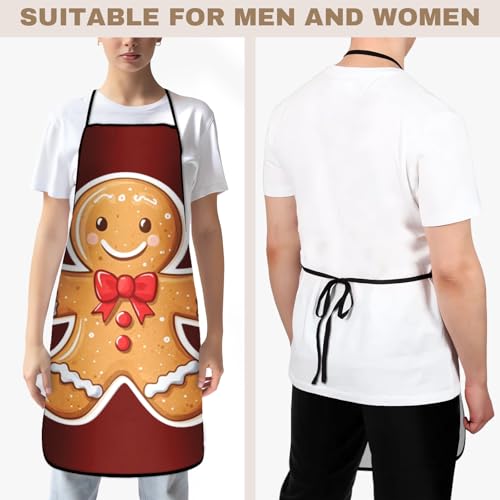 Funny Apron for Men Women Baking Gardening Sewing BBQ Waterproof Cute Gifts - color: Gingerbread