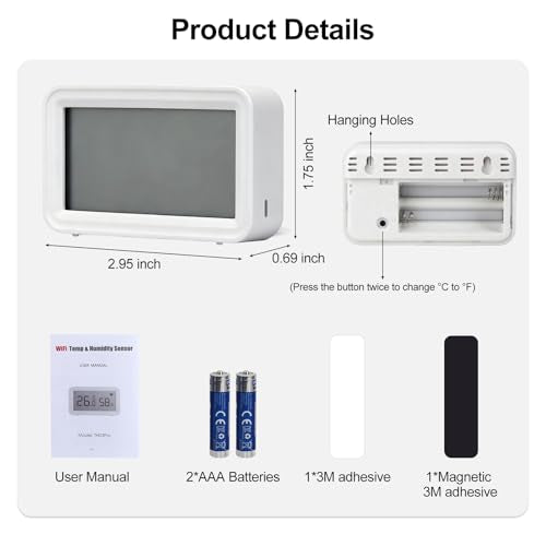 eMylo WiFi Thermometer Hygrometer,Smart Indoor Temperature Humidity Sensor