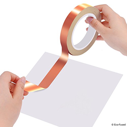 Eco-Fused Adhesive Copper Foil Tape - Double-Sided Conductive - 1 inch (25 mm) x 21.8 Yards (20 M) - EMI and RF Shielding, Paper Circuits, Electrical Repairs, Grounding, Arts and Crafts, Home Interior - color: Copper, size: 1 Roll: 1" X 21.8 Yards