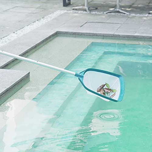 5 Foot Ultra Fine Mesh Pool Spa Leaf Skimmer Rake Net with Adjustable Pole - size: Pool Skimmer with Pole