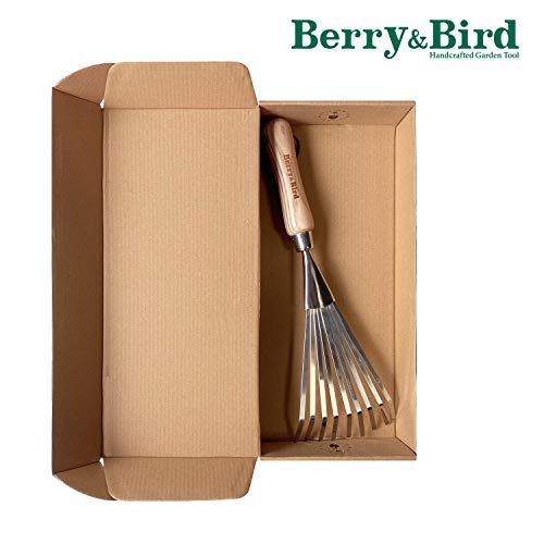 Gardening Hand Shrub Rake, 14.7" Stainless Steel Grass Rake
