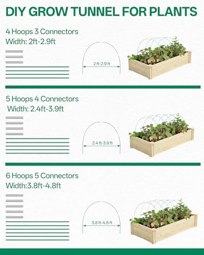 50 PCS Rust-Free Garden Hoops for Raised Beds With Garden Netting Clips - size: 50PCS