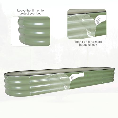 Galvanized Raised Garden Bed Outdoor- 8x2x1FT Planter Box, Green - color: Green, size: 8x2x1ft