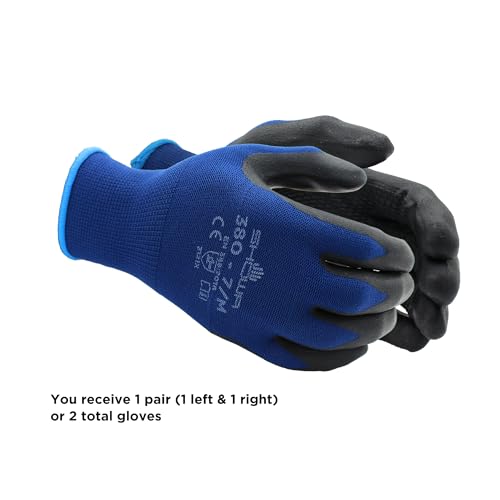 SHOWA 380 Foamed Nitrile Palm Coated General Purpose Work Gloves with Nylon Liner, 13-Gauge, Small (1 Pair) - size: Small, style: 1 Pair