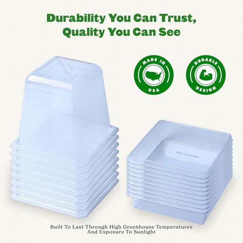 Epic Gardening Reusable Germination Domes & Trays - Easy Watering Seed Starting - Gardener Friendly Plant Trays for Seedlings | UV-Treated & BPA-Free (8)