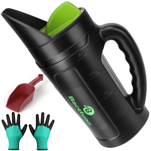 Hand Spreader Shaker, Multiple Adjustable Opening Sizes for All Purpose for Grass Seed, Fertilizer & Earth Food, Snow Salt, Ice and Snow Melt - Up to 80 Oz