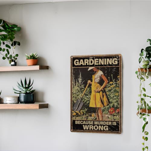 8x12″ Gardening Sign | Funny Garden Decor, Murder Is Wrong, 2337 - style: Murder Is Wrong