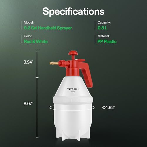 VIVOSUN 27oz Pump Sprayer, Handheld Garden Water Sprayer Bottle - color: Red, size: 27oz