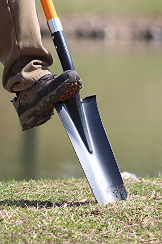 Ashman Drain Spade Shovel (1 Pack) - 48 Inches Long Handle Spade with D Handle Grip - Durable Handle with a Thick Metal Blade - Multipurpose Premium Quality Orange Shovel. - size: 1 Pack, style: Drain Spade Shovel
