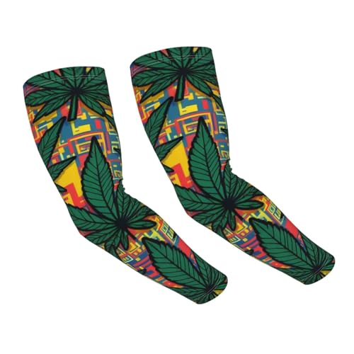 Marijuana Arm Sleeves Cannabis Weed Gardening Sleeves for Women Men - color: Marijuana 069