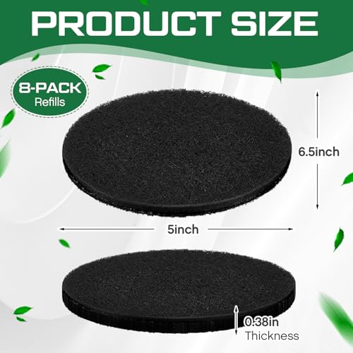 Pangda 8 Pack Oval-Shaped Charcoal Filters for Compost Bucket Countertop Bin Pails in Indoor, Activated Charcoal Filter Dimensions Approx 6-1/2 x 5 Inches 3/8 Inch Thick