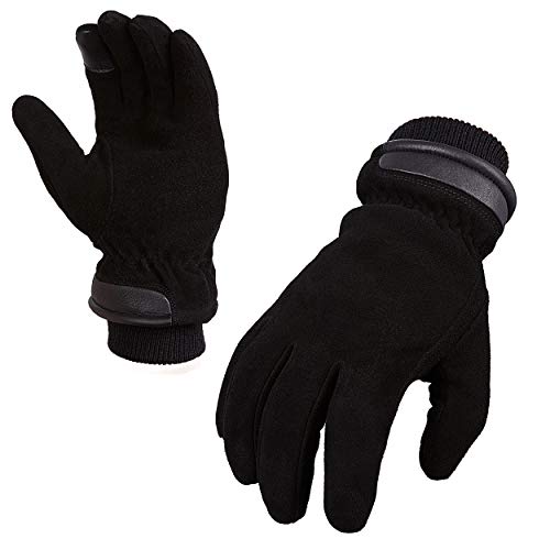 SKYDEER 3M Thinsulate Thermal Winter Work Gloves with Windproof Premium Genuine Deerskin Suede Leather (Unisex SD8671T) - color: Sd8651t, size: X-Large