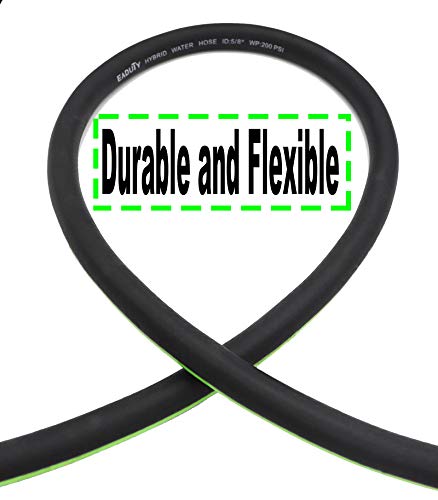 Hybrid Lead In Garden Hose 5/8 IN. x 10 FT, Heavy Duty, Lightweight, Flexible with Rotatable Grip Handle and Solid Brass Fittings - size: 10 FT