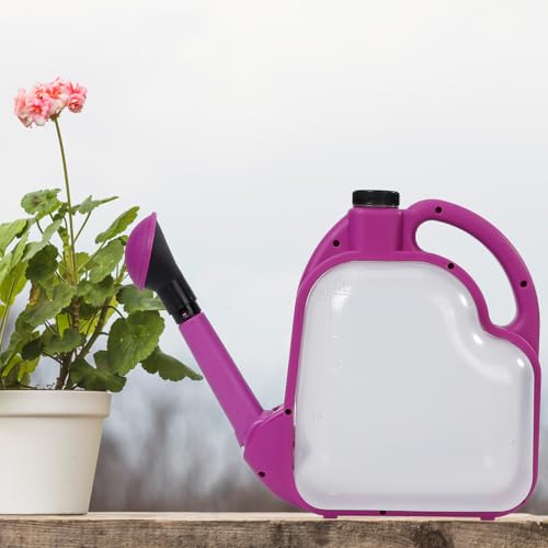 1 Gal Purple Clear Plastic Foldable Watering Can - color: Purple, size: PURPLE-4L