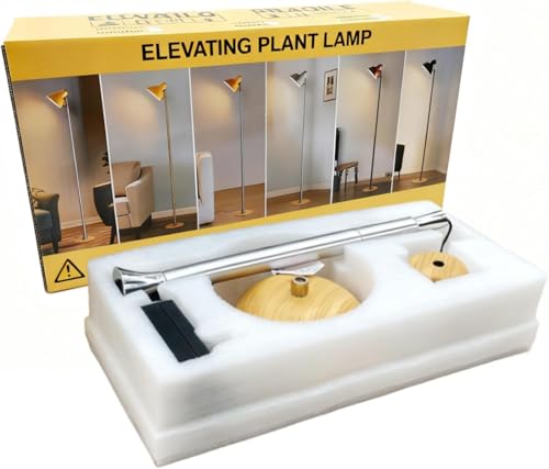 yadoker Plant Grow Light for Indoor Plant, Aluminum LED Grow Light,Elevating Plant Lamp,Height Adjustable,Automatic Timer with 8/12/18Hours,10-Level Brightness,Ideal for Large Plant Grow - color: Black