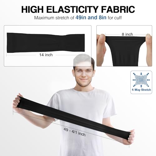 LUOLIIL VOE Arm Sleeves for Men Women,UV Sun Protection Cooling Compression - color: 5 Pairs-black/Beige/White/Blue/Grey#