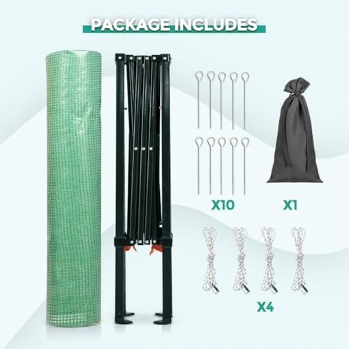 EAGLE PEAK 6x4 Easy Setup Small Pop Up Greenhouse, Clear/Green - color: Clear/Green, size: 6x4
