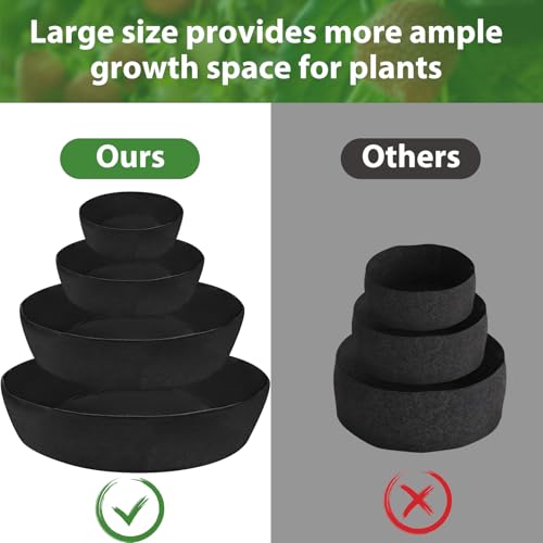 Wenfan 4 Tiered Strawberry Planter Fabric Raised Garden Planting Bed Stackable Strawberry Planter Bag Felt Planting Container for Growing Vegetables Herb Plant, 8 Inch Deep, Round