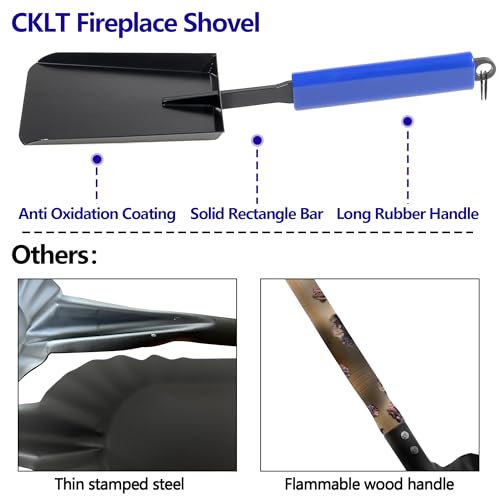 16-Inch Ash Shovel and Brush Set with Stand Solid Manganese Steel - size: 16 inches Set