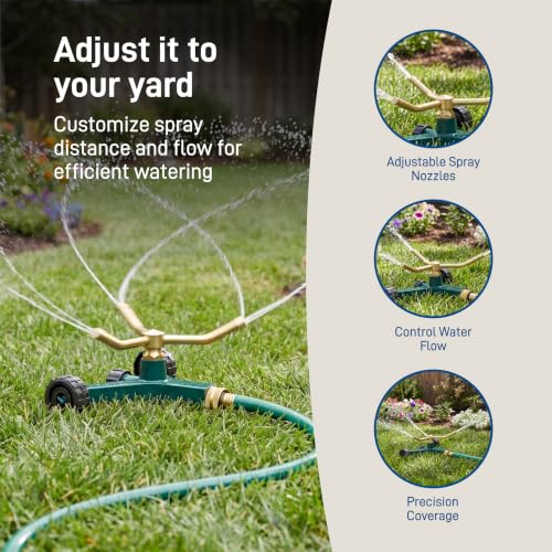 Orbit 58257N Lawn and Garden 3-Arm Metal Sprinkler with Wheel Base - style: 3-Arm Sprinkler
