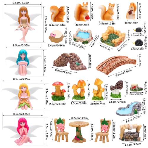 25Pcs Fairy Garden Accessories, Fairies Miniature Ornaments - color: Multicolor