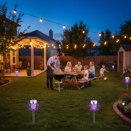 4 Pack Solar Bug Zapper Outdoor Waterproof Mosquito Repellent Outdoor Patio