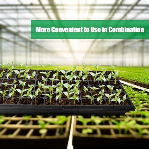 RooTrimmer 10 Pack 1020 Seed Starter Trays and 10 Pcs 72 Cell Plug Trays, Thick Durable Seedling Plastic Nursery Tray for TD538 1020 Tray Germination (10 Sets) - size: 72 Cells-shallow