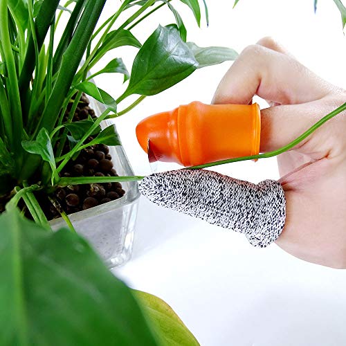 YBB 12 Pcs Gardening Silicone Thumb Knife Harvesting Tool, Separator Finger Plant Fruit Picking Knife Garden Tool (L) - color: L
