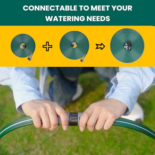 Sprinkler Soaker Hose 25ft 2Pack for Garden Lawn, Watering Pipe with Holes, High-Efficiency Water-Saving Garden Irrigation System, Drip Hose Sprinkler - size: 50FT(25FT*2)