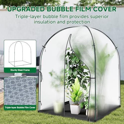 DoCred Greenhouse for Outdoors, 59x59x75 Inch Mini Greenhouses Tent - size: 59x59x75 Inch