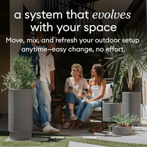 Veradek Mod Series Extra Tall Planter - Tall Outdoor Planter with Shelf - color: Gray, size: 29 inch