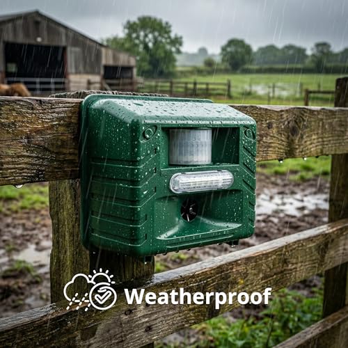 ASPECTEK Yard Sentinel Ultrasonic Animal Repeller with Strobe Light, 3 Mode Protection, Motion Sensor, Deterrent for Deer, Raccoons, Squirrels and Opossums AC and Battery Powered - 1 Pack - style: With Strobe Light