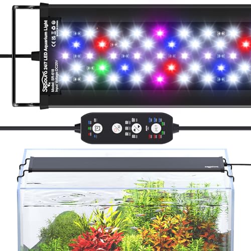 SEAOURA 24/7 Led Aquarium Light for Plants Growth-Full Spectrum, 18-24 Inch - size: for 18-24 inch tank
