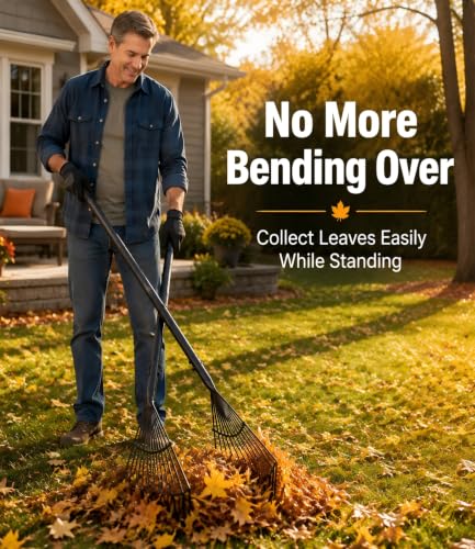Leaf Grabber Rake, Long Handle Leaf Picker Upper for Yard Debris