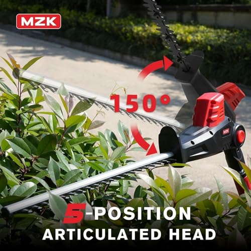 MZK 20V 23-Inch Cordless Hedge Trimmer with 2 x 4Ah Batteries - size: 23 inch