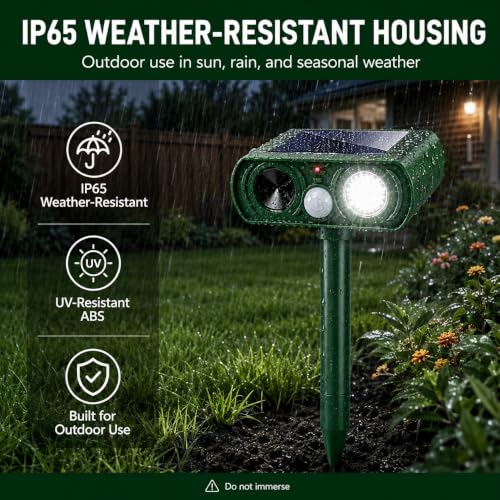 4 Pack Solar Ultrasonic Animal Repellent Outdoor for Yard