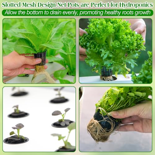 ZeeDix 2 Inch Net Pots for Hydroponics 50 Pack Net Cups Hydroponic Baskets - color: Black - 50 Pcs