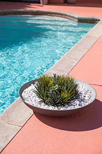 Veradek Mason Series Lane Bowl - Large Outdoor Bowl Planter - color: Gray, size: 8"H x 32"DIA 2PK
