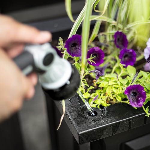 Mayne Nantucket 16in Self-Watering Square Planter, Black - color: Black