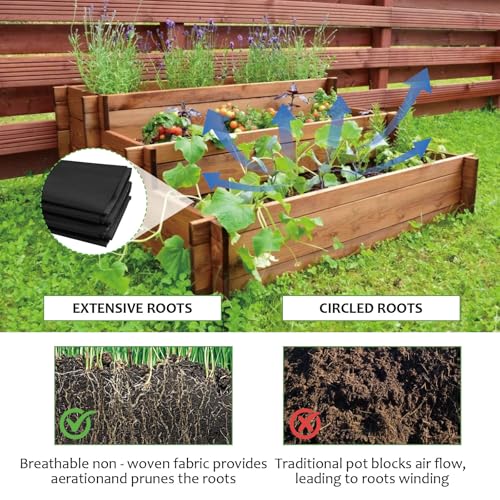2Pcs 63X82 Inch Raised Garden Bed Liner, Non Woven Fabric Planter Box Liner - size: 63" x 83"-2pcs