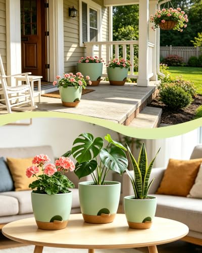10/9/8 Inch Plastic Planters Self Watering Pots for Plants