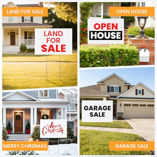 15 Pack Yard Signs,Metal Stakes, 17 x 12 Inches, Corrugated Plastic Board - size: 15 Pack