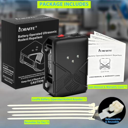 Loraffe Under Hood Animal Repeller Ultrasonic Rodent Repellent for Vehicle