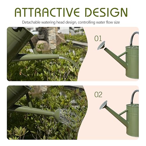 Metal Watering Can, 1 Gallon for Outdoor Garden Plants,EGreen - color: Emerald Green