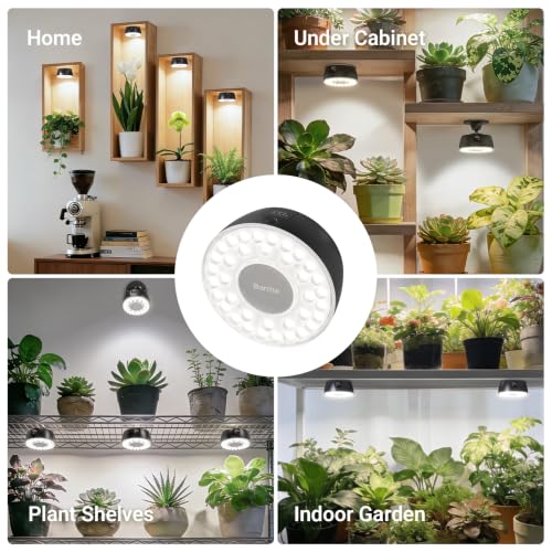 Barrina OG03C Rechargeable Puck Grow Light, 5200mAh, 5000K, 1 Pack, Black - color: Black, size: 1 Pack