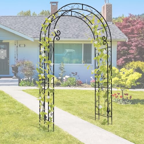 Sturdy Metal Garden Arch with Rust-Resistant Finish,Garden Abor-88 H*51" L - size: 88"(H)*51"(L)*17"(W)