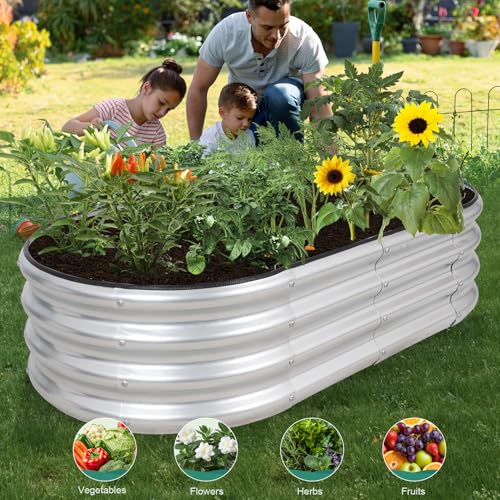 Galvanized Raised Garden Bed, 4x2x1ft, 2 Pack, Silver - color: Silver, size: 4×2×1ft (2 Packs)