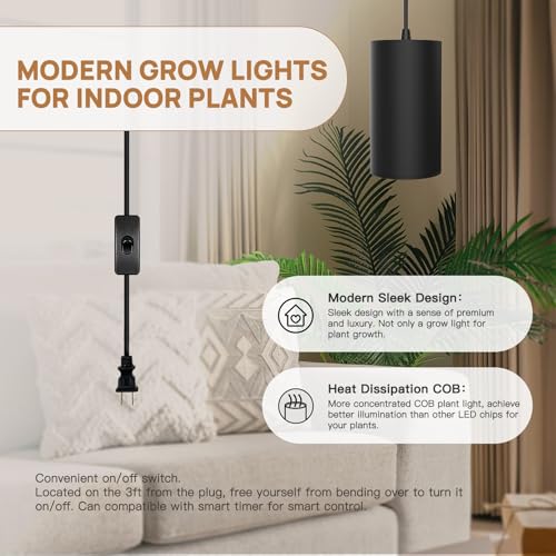 STERREN Plant Grow Light,Led Pendant Light for Indoor Plants - color: Black