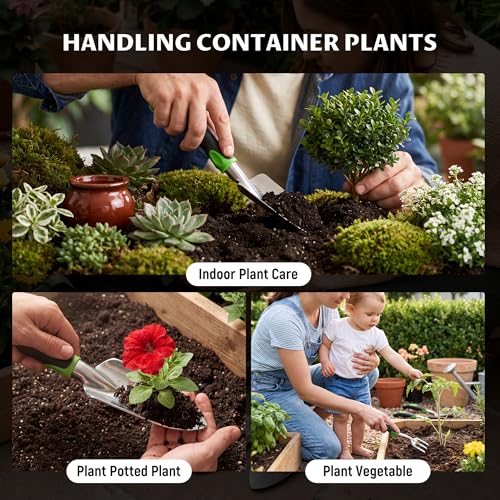 Gardening Tool Set, Heavy Duty Aluminum Alloy Hand Tools, Ergonomic Handle Design, Ideal Gardening Gifts for Women, Men, Mom and Dad