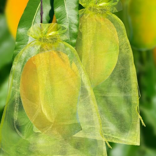 50 Pcs Fruit Protection Bags, 8×12 in Mesh Cover Nets for Tree, Green - color: Green, size: 8×12 in